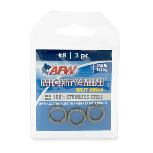 AFW Mighty Mini Split Rings #8 230lb - 3ct