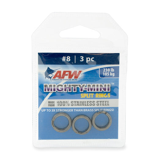 AFW Mighty Mini Split Rings #8 230lb - 3ct