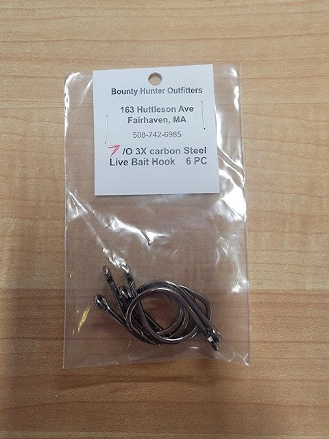 Bounty Hunter Outfitters Carbon Steel Live Bait Hooks 7/0 - 6ct