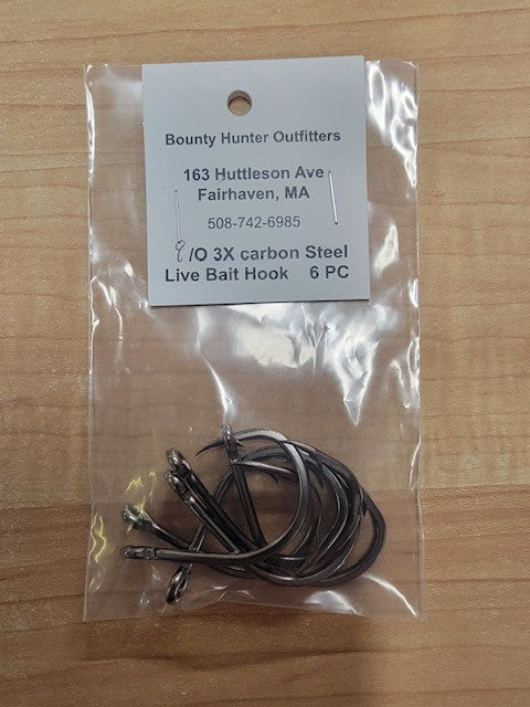 Bounty Hunter Outfitters Carbon Steel Live Bait Hooks 9/0 - 6ct