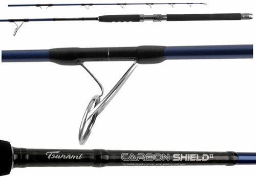 Tsunami Carbon Shield II Boat Popping Spinning Rod - 2 piece - 7'6" H 40-80lb