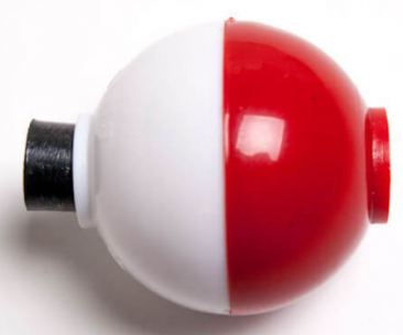 Betts Round Plastic Bobber 3/4" - Red/White