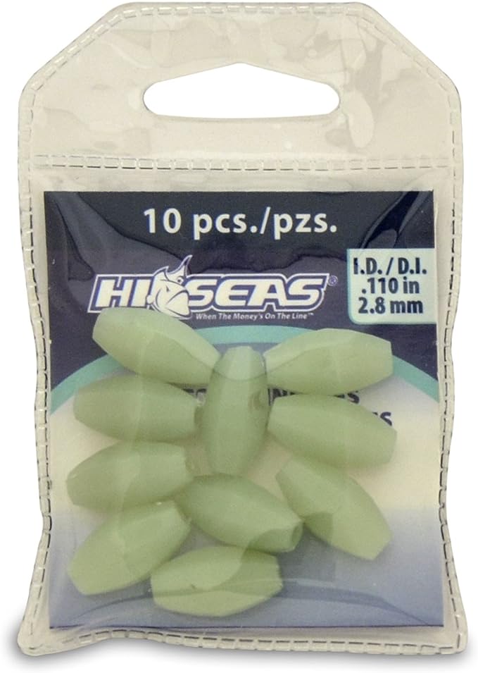 Hi Seas Small Oval Luminous Glow Bead - 10pk