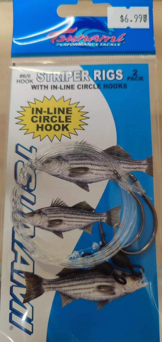 Tsunami Striper Rig w/ Inline Circle Hooks 6/0 - 2pk