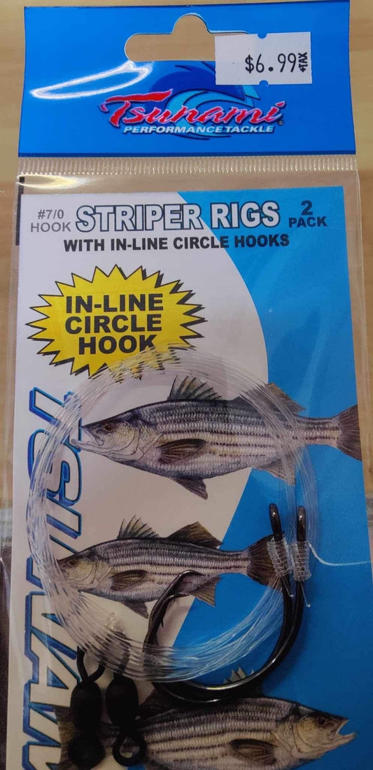 Tsunami Striper Rig w/ Inline Circle Hooks 7/0 - 2pk