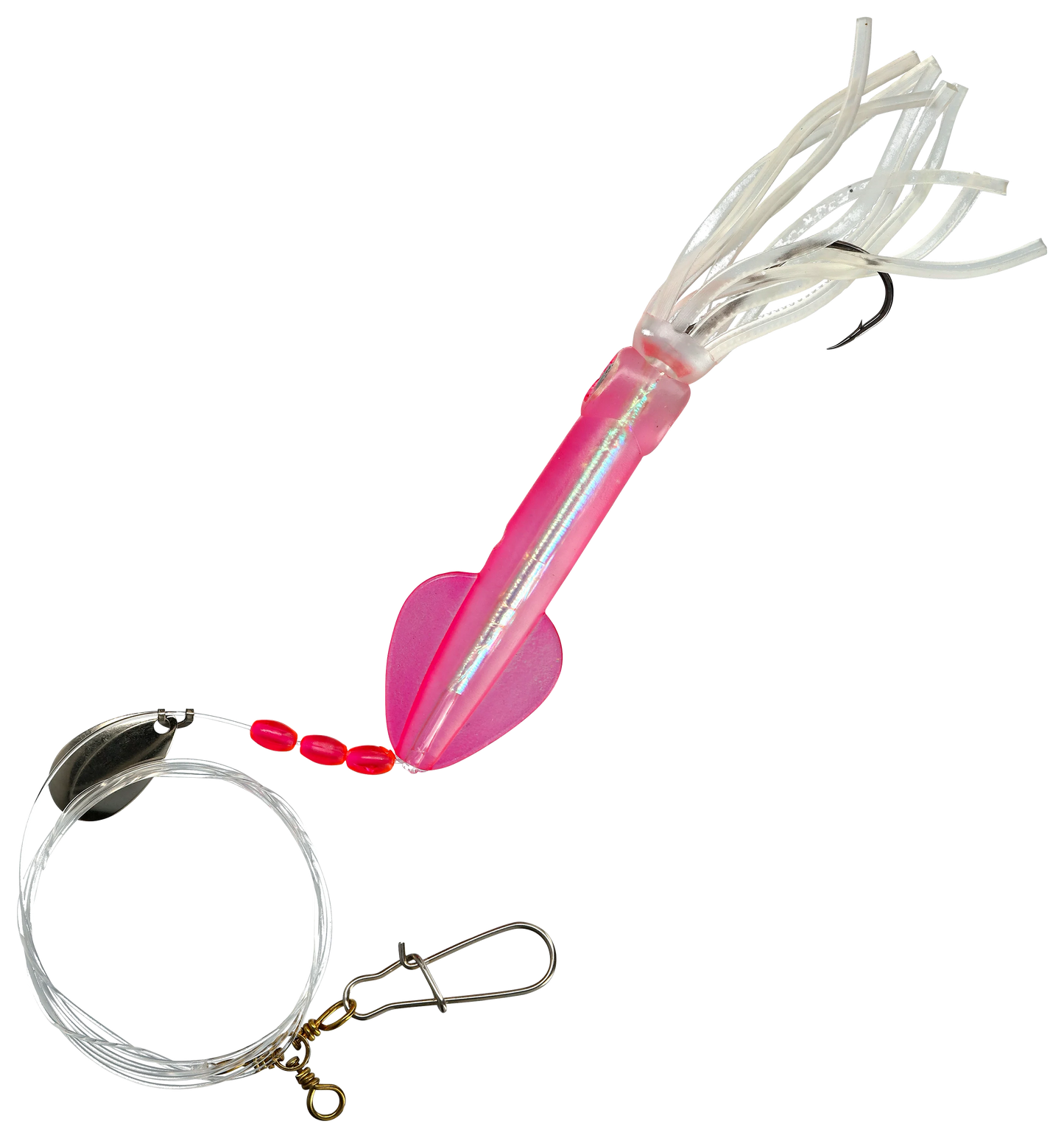 Tsunami Jumbo Fluke Rig w/ 6" Squid - Pink - #4 Hook