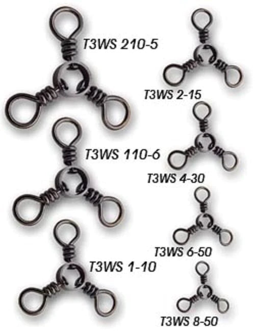 Tsunami 3-Way Swivel Size 1/0 - 125lb - 6pk