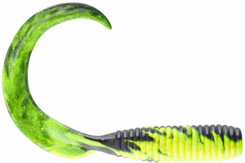 Berkley Gulp 6in Grub Black Chartreuse Fuze