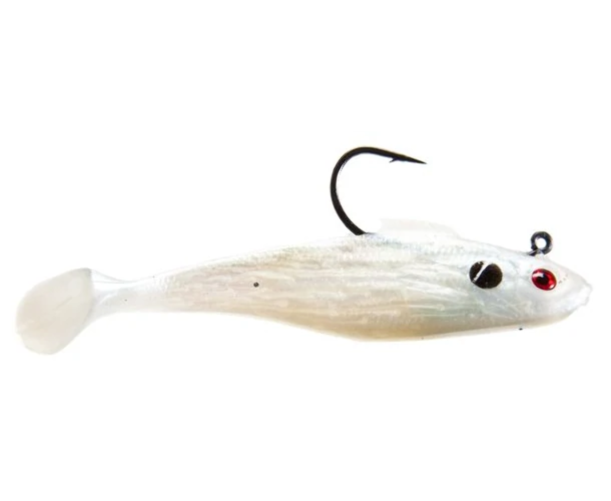 Tsunami Swim Shad 6" Pearl Black Dot