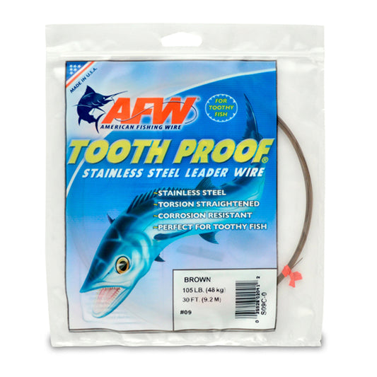 AFW Tooth Proof SS Single Strand Leader Wire 105lb 30ft