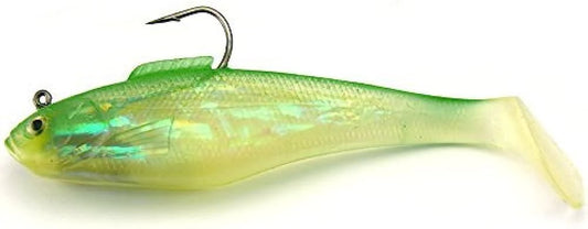 Tsunami Holographic Swim Shad 4 inch 6 count Chartreuse Silver