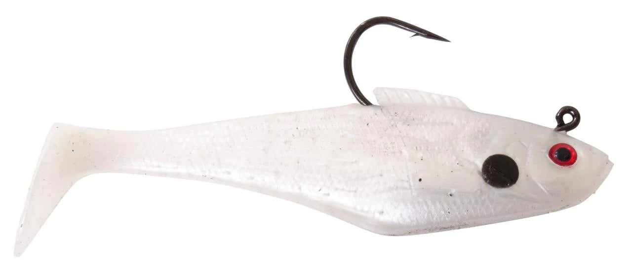 Tsunami Holographic Swim Shad 4" Heavy - Pearl Spot - 3pk